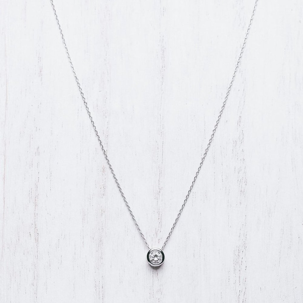 Cubic Zirconia Sterling Silver Necklace